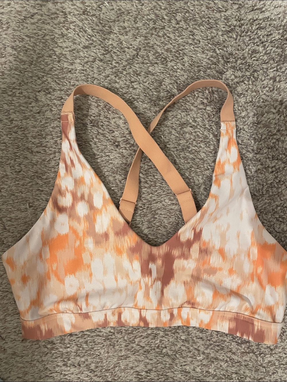 OFFLINE Shine Strappy Back Sports Bra by Aerie in a tie-dye small